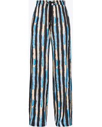 Pinko - Wide-leg Trousers With Paint-stripe Print - Lyst