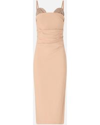 Pinko - Abito Midi Aderente Con Ricamo Gioiello - Lyst