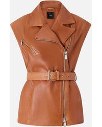 Pinko - Biker-Style Leather Vest - Lyst