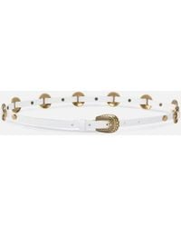 Pinko - Thin Belt With Engraved Metal Plates 1Cm - Lyst
