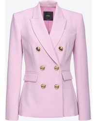 Pinko - Double-breasted Blazer With Metal Buttons - Lyst