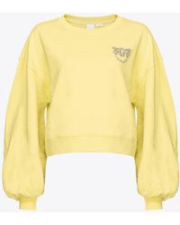 Pinko - Boxy Sweatshirt With Love Birds Embroidery - Lyst