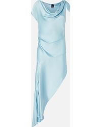 Pinko - Robe De Cérémonie Mi-Longue Asymétrique En Satin - Lyst