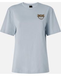 Pinko - T-Shirt With Love Birds Jewel Detail - Lyst