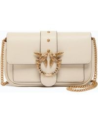 Pinko - Love Bag Pocket Small Leather Shoulder Bag With Jewel Buckle - Lyst