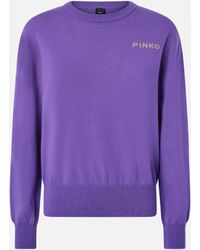 Pinko - Sweater With Love Birds Maxi-logo - Lyst