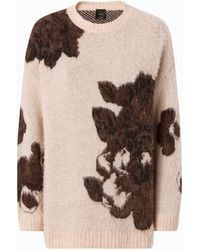 Pinko - Wool- And Alpaca-Blend Sweater With Floral Motif - Lyst