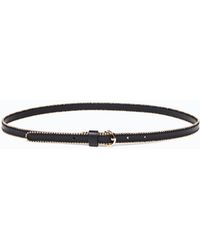 Pinko - Leather Belt With Mini Studs, 1 Cm - Lyst