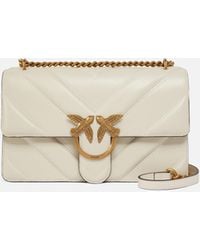 Pinko - Love Bag One Light Medium Handbag In Chevron Nappa Leather - Lyst