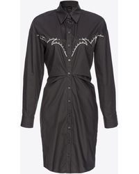 Pinko - Mini Shirt Dress With Rodeo Embroidery - Lyst