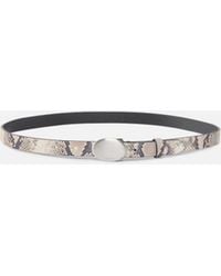 Pinko - Python-Print Belt With Oval Buckle, 2 Cm - Lyst