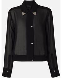 Pinko - Semi-Sheer Shirt With Metallic Details - Lyst