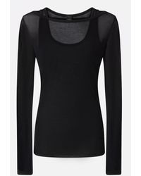 Pinko - Lightweight Long-sleeved Sweater In Gauze Jersey - Lyst