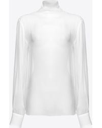 Pinko - High-neck Georgette Blouse - Lyst