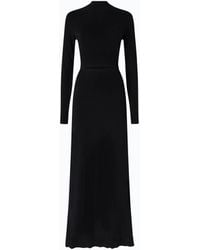 Pinko - Long Wool-Blend Dress With Cut-Out - Lyst