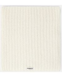 Pinko - Sciarpa A Coste Con Logo Lettering - Lyst