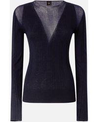 Pinko - Pull Côtelé Léger Avec Détails Transparents - Lyst