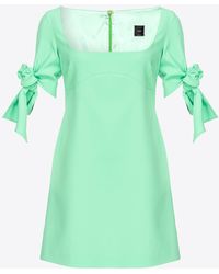Pinko - Mini Dress With Bow On The Sleeves - Lyst