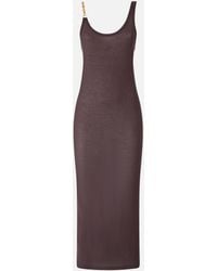 Pinko - Slim-Fit Midi Dress With Jewel Strap - Lyst