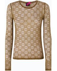 Pinko - Pullover Aus Stretch-Spitze Mit Logo-Muster Love Birds - Lyst