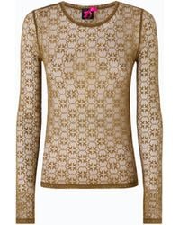 Pinko - Stretch Lace Sweater With Love Birds Logo Motif - Lyst