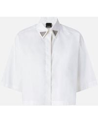 Pinko - Cropped Shirt With Metallic Details - Lyst