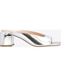 Pinko - Laminated Slip-ons With Silver Heel - Lyst