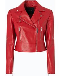Pinko - Nappa Leather Biker-Style Jacket - Lyst