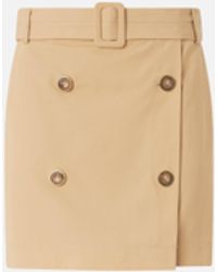 Pinko - Buttoned Mini Skirt With Belt - Lyst
