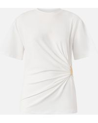 Pinko - T-Shirt With Draping And Detail - Lyst