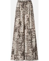 Pinko - Wide-Leg Trousers With Snake Print - Lyst