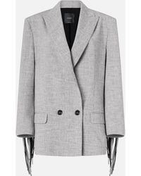 Pinko - Double-Breasted Jacket With Fringing - Lyst