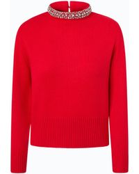Pinko - Wool-Blend Sweater With Jewel Collar - Lyst