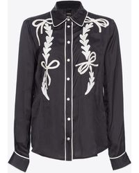 Pinko - Satin Shirt With Rodeo Embroidery - Lyst