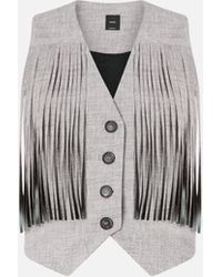 Pinko - Chaleco Con Flecos - Lyst