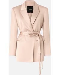 Pinko - Satin Jacket With Belt - Lyst