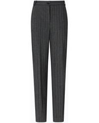 Pinko - Pinstriped Stretch Wool-Blend Cigarette Trousers - Lyst