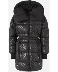 Pinko - Technical Canvas Down Jacket With Logo Print - Lyst