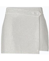 Pinko - Fully Rhinestoned Wrap Mini Skirt - Lyst