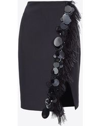 Pinko - Skirt With Feathers And Sequins - Lyst