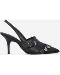 Pinko - Leather Slingbacks With Saddlery-Inspired Details - Lyst