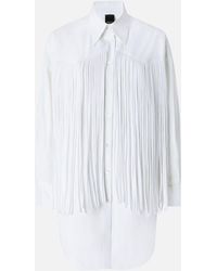 Pinko - Mini Shirt Dress With Fringing - Lyst
