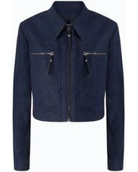 Pinko - Cropped Nubuck Leather-Effect Jacket - Lyst