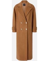 Pinko - Long Double-breasted Wool-blend Cloth Coat - Lyst