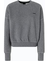 Pinko - Pullover Aus Sweatstoff, Vollständig Mit Strasssteinen Besetzt - Lyst