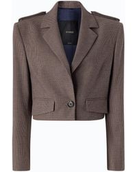Pinko - Cropped Jacket With Micro Houndstooth Motif - Lyst