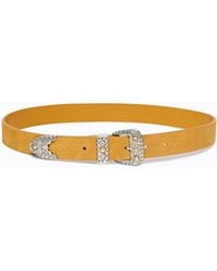 Pinko - Suede Belt With Texan Details, 3 Cm - Lyst