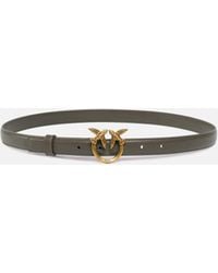 Pinko - Love Birds Thin Leather Belt 2Cm - Lyst