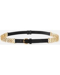 Pinko - Belt With Chain Insert, 2 Cm - Lyst