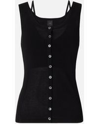 Pinko - Knitted Vest Top With Mother-Of-Pearl Buttons - Lyst